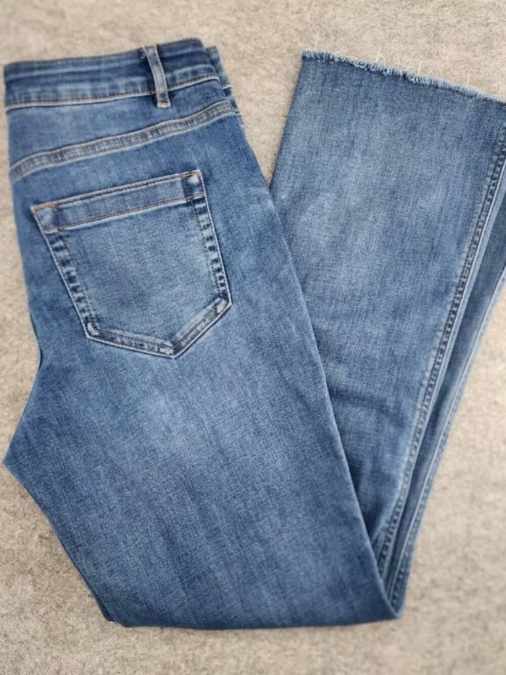 J.Jill Denim Women Blue High Rise Bootcut Cropped Flare Raw Hem Jeans Size 8P